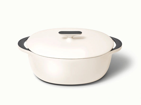 8.5 qt Enameled Cast Iron Oval Dutch Oven - Durable, Spacious Pot With Excellent Heat Retention - US 8157