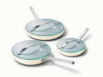 Fry Pan Trio with Glass Lids - 6-Piece Set of Ceramic-Coated Pans With Glass Lids - US 5736