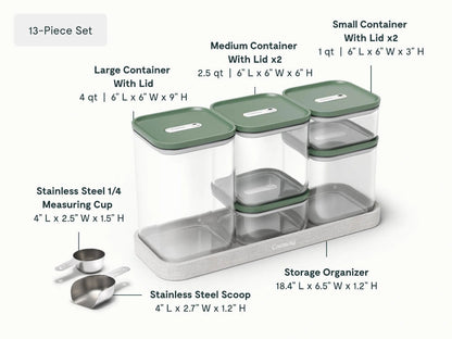 Glass Airtight Container Set - 13-Piece Set With Complimentary Storage - US 9954