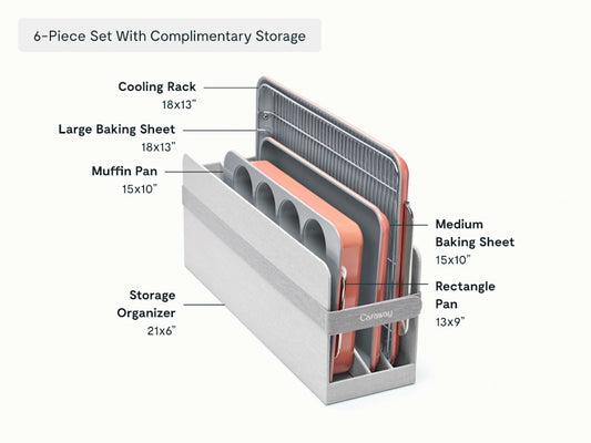 Half Bakeware Set - 6-Piece Set With Complimentary Storage - US 5856