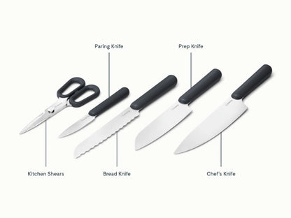 Knife Set - 4 essential knives, made with premium German stainless steel, and a pair of shears. - US 8278
