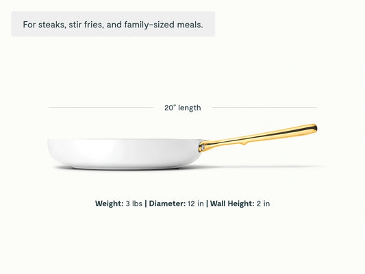 Large Fry Pan - 12” Non-Stick Fry Pan for Family-Sized Cooking - US 6907