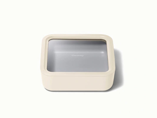 Large Storage Container - Ceramic-coated 10 cup glass Container built for clean storing. - US 7545