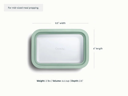 Medium Storage Container - Ceramic-coated 6.6 cup glass Container built for clean storing. - US 2948