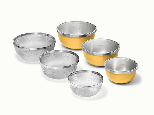 Mixing Bowl &amp; Strainer Set - 9-Piece Set for Clean Mixing and Straining - US 6568