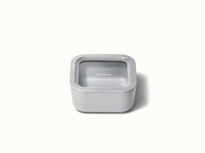 Small Storage Container - Ceramic-coated 4.4 cup glass Container built for clean storing. - US 6465