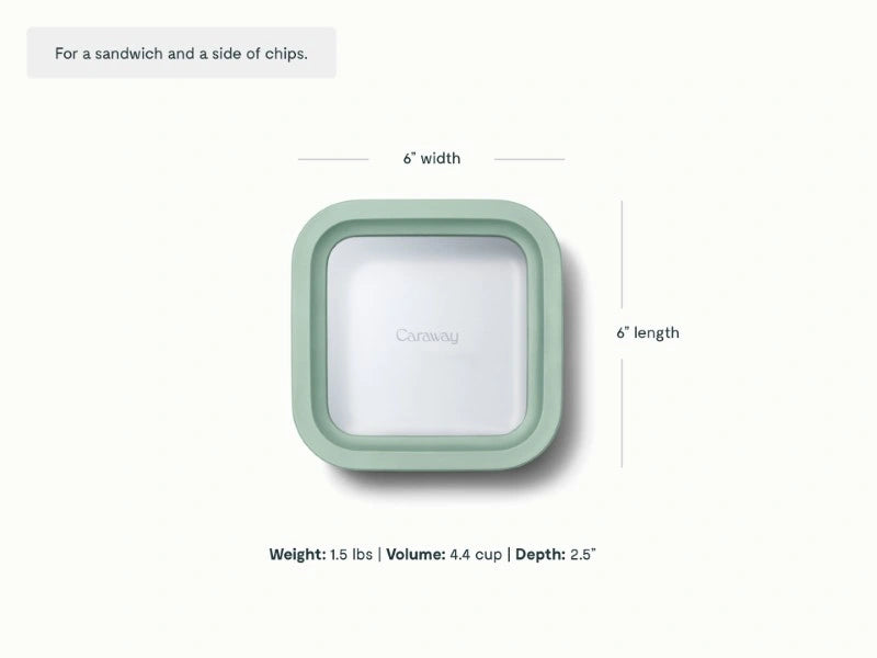 Small Storage Container - Ceramic-coated 4.4 cup glass Container built for clean storing. - US 2217