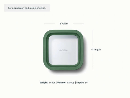 Small Storage Container - Ceramic-coated 4.4 cup glass Container built for clean storing. - US 7145