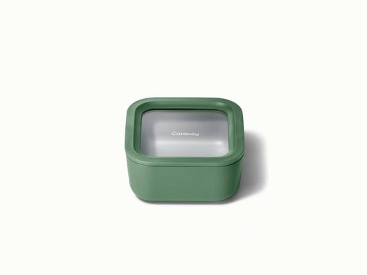 Small Storage Container - Ceramic-coated 4.4 cup glass Container built for clean storing. - US 7145