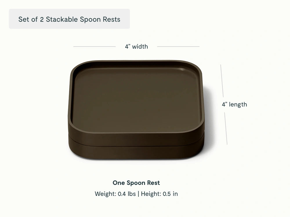Spoon Rest Set of 2 - Set of Stackable, Non-Slip Utensil Rests - US 4500