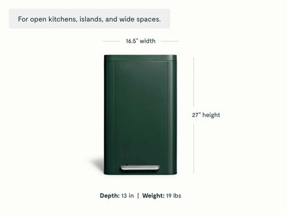 45L Rectangular Step Trash Can - Display-Worthy Trash Bin With Wide Profile - US 4239