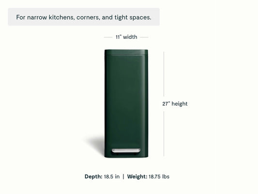 45L Slim Step Trash Can - Display-Worthy Trash Bin With Narrow Profile - US 3011