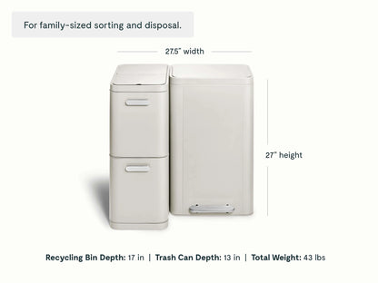 Trash &amp; Recycling Duo (Rectangular) - A Cohesive System for Clean Sorting &amp; Disposal - US 6912