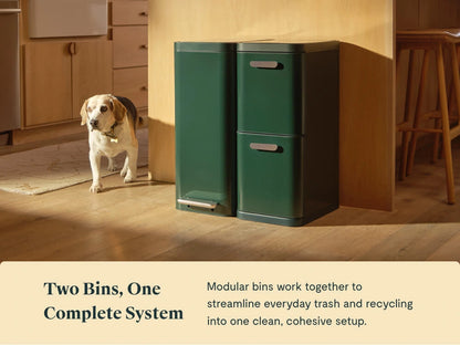 Trash &amp; Recycling Duo (Slim) - A Cohesive System for Clean Sorting &amp; Disposal - US 3142