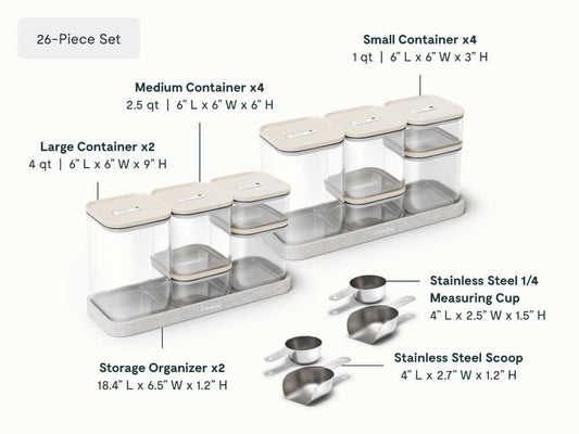 Ultimate Glass Airtight Storage Set - 26-Piece Set With Complimentary Storage - US 0514