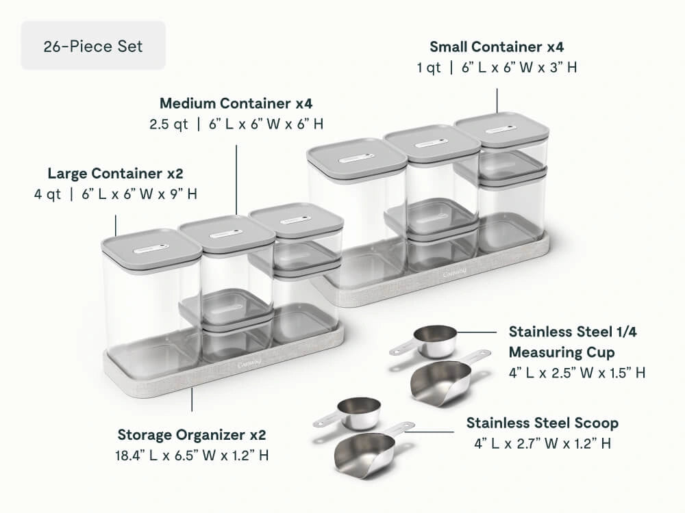 Ultimate Glass Airtight Storage Set - 26-Piece Set With Complimentary Storage - US 5978